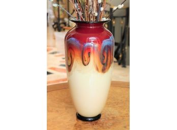 Vintage Hand Blown Art Glass Vase By Michael Nourot, Signed & Numbered