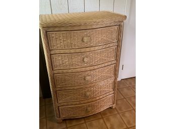 Woven Rattan 5 Drawer Chest