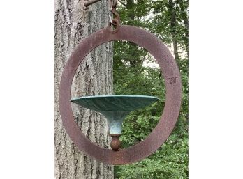 Bronze & Metal Hanging Zen Bird Bath/Feeder