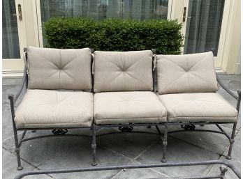 Fantastic Cast Aluminum 3 Seat Sofa With Seat & Back Cushions