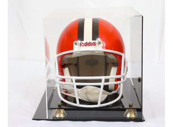 Jim Brown Cleveland Browns Autographed Helmet With Case And Steiner Sticker