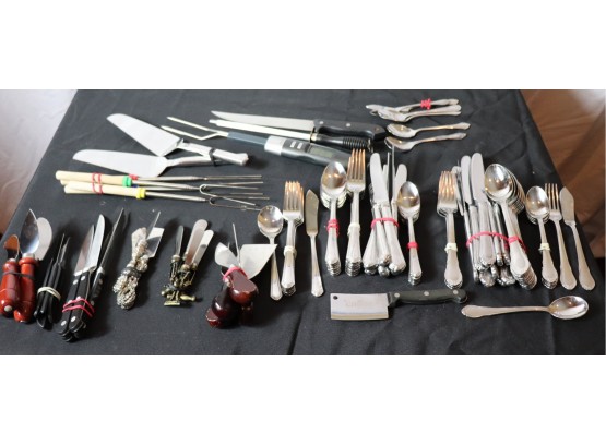Large Lot Of Assorted Flatware And Knives