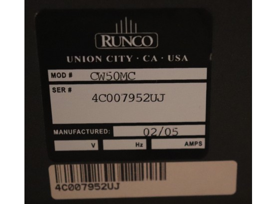 Runco Flat Screen TV 50' Model # CW5OMC With Sony Soundbar And Subwoofer