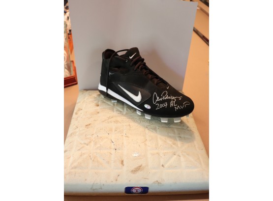 Alex Rodriguez Autographed Baseball Cleat And Base