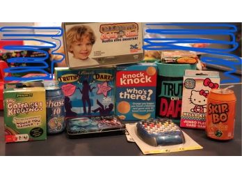 Lot Of Assorted Travel Games, Skip-Bo, Chase 10, Knock Knock Who's There?