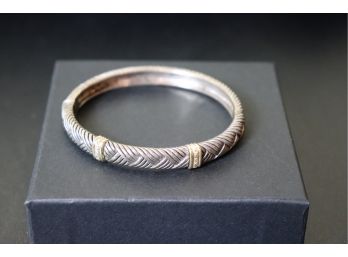 Sterling Braided Bracelet With 14K Accents