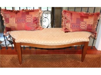 Cushioned Bench With Pillows