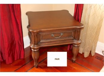 Pair Of Decorative Wood End Tables