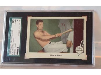 1959 Fleer Ted Williams Baseball Card ' Here's How!  ' 80 EX/NM 6