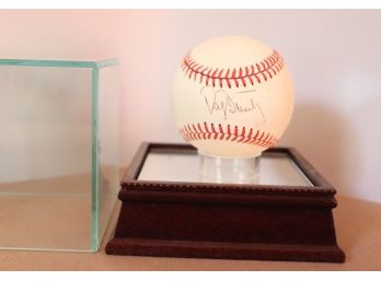 Darry Strawberry NY Mets Autographed Baseball Etched Case