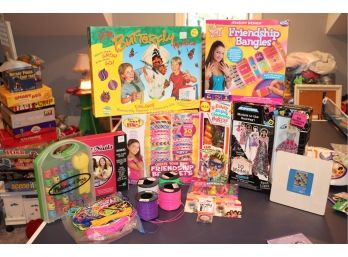 Assorted Arts And Crafts Lot, Friendship Bangles, Melissa And Doug, Body Glitte