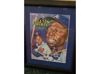 Hank Aaron Autographed Legends Sports Memorabilia Cover Poster By Michael J. Taylor 66/100 Authenticated
