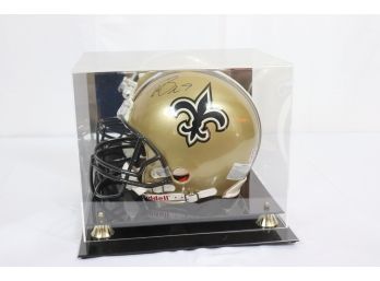 Drew Brees # 9 New Orleans Saints Autographed Helmet With Collector's Case
