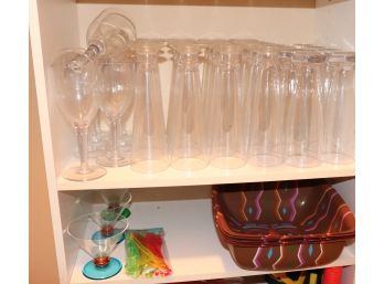 Lot Of Assorted Plastic Outdoor Wine And Beer Glasses