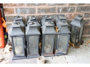 Set Of 9 Heavy Duty Decorative Iron Candlelight Lanterns