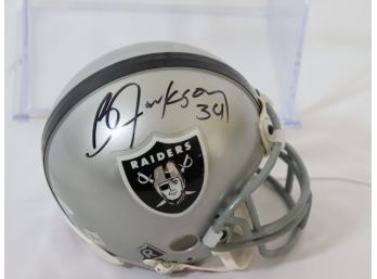 Bo Jackson # 34 Oakland Raiders Autographed Mini Helmet With Case