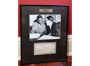 Jackie Robinson And Branch Rickey ' The Contract ' Picture With Original Check Signed By Jackie Robinson