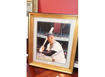 Mickey Mantle NY Yankees Autographed Picture With Tom Catal Letter Of Authenticity By JSA B74288