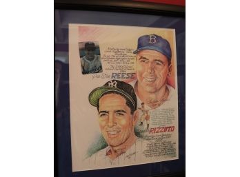 Pee Wee Reese And Phil Rizzuto Baseball Legends Autographed Picture With Letter Of Authenticity By PSA/DNA