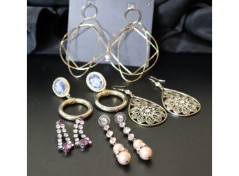 5 Pairs Of Blingy Costume Earrings