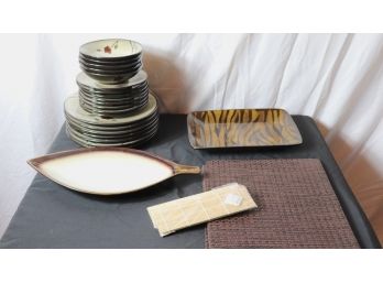 Sonoma Plates With PlaceMats And Serving Dishes