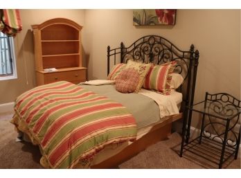 Full Size Bedroom Set With Bed Set, Shelf Dresser And Bedding