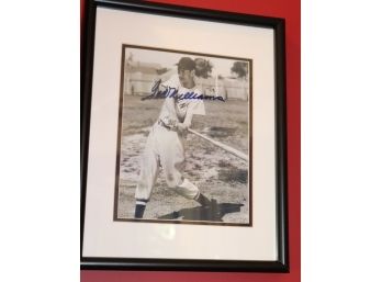 Ted Williams Autographed Black And White Picture
