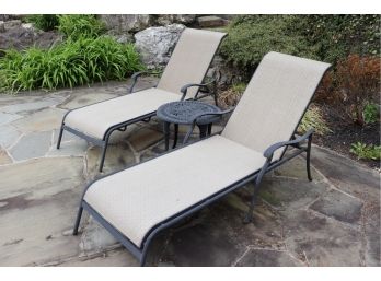 Set Of 2 Adjustable Aluminum Outdoor Lounge Chairs