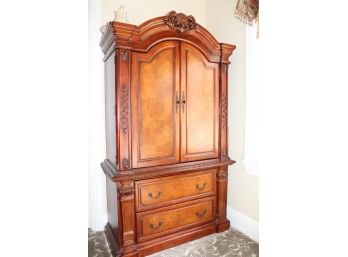 Large Detailed Ornate Wood Armoire