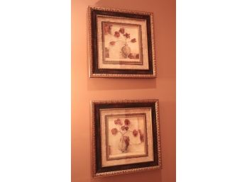 Pair Of Decorative Flower Wall Art Pictures