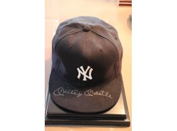 54.	Mickey Mantle NY Yankees Autographed New Era Baseball Hat Size 7 ¾'  Hat With Case