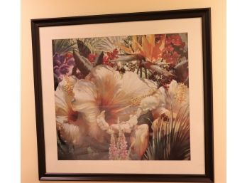 Beautiful Large Floral Print In A Matted Frame