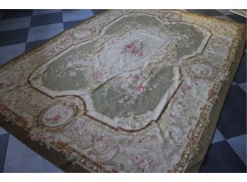 Handmade Aubusson Rug From China 8.11 Feet X 12.3 Feet Home Owner Recently Cleaned Ready For Sale