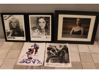 Collection Of Pop Culture Memorabilia/Autographed Pictures, Madonna, David Lee Roth & More