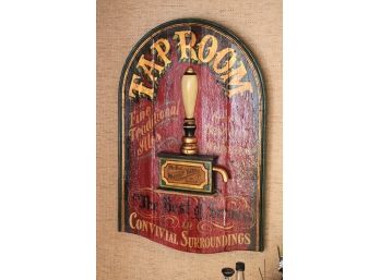 Hand Painted Taproom Sign With Embossed Tap Detail Made On Planks  Great For Your Mancave
