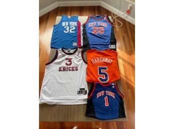 Collection Of New York Knicks Jerseys- Marbury, Houston, Erving, Hardaway, Assorted Sizes