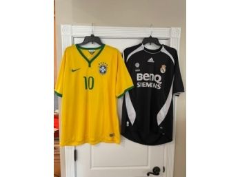 Neymar Jr. Nike Size XL Yellow Brazil National Team Jersey & Adidas  Benq Siemens Size L