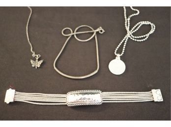 Fashion Jewelry Includes 6 Strand Hammered Magnetic Bracelets, Horoscope Pendant & Small Necklaces