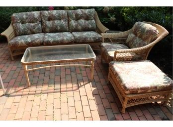 Brown Jordan Outdoor Wicker Patio Set Includes Cushions