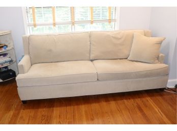 Large Modern Style Upholstered Track Arm Sofa With Loose Back & Seat Cushions