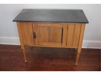 Vintage Panel Front Wash Basin Cabinet With Black Slate Top