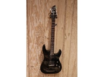 Signed By Metal Band Avenged Sevenfold Schecter Diamond Series Omen-6 Black Guitar