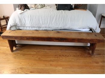 Vintage Oversized Farmhouse Wooden Bench With Peg Construction