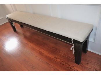 Oversized Rustic Style Bench With Seat Cushion