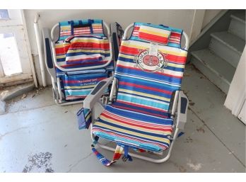 2 Fun And Cheerful Tommy Bahama Folding Beach Chairs