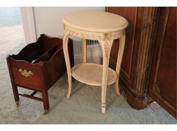 French Style Side Table & Chippendale Style Canterbury