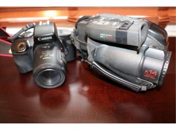Canon EOS 700 Camera & Panasonic Palmcorder IQ- PV-IQ485