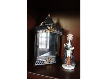 Decorative Pagoda Style Lantern & Italian Ceramic Figure