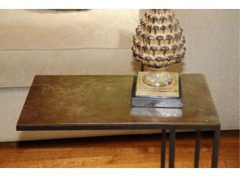 Stylish Metal Side Table - Includes Heavy Brass Sculpture