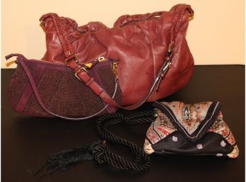 Womens Handbags Dolce & Gabbana With Animal Print Liner, Purple Beaded Burberry Handbag